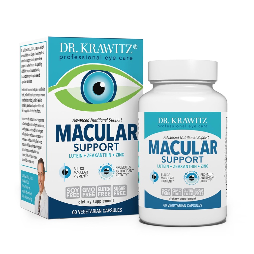 Dukungan Macalar dengan Lutein, Zinc merepotkan (60 Vegetarian Capsules)