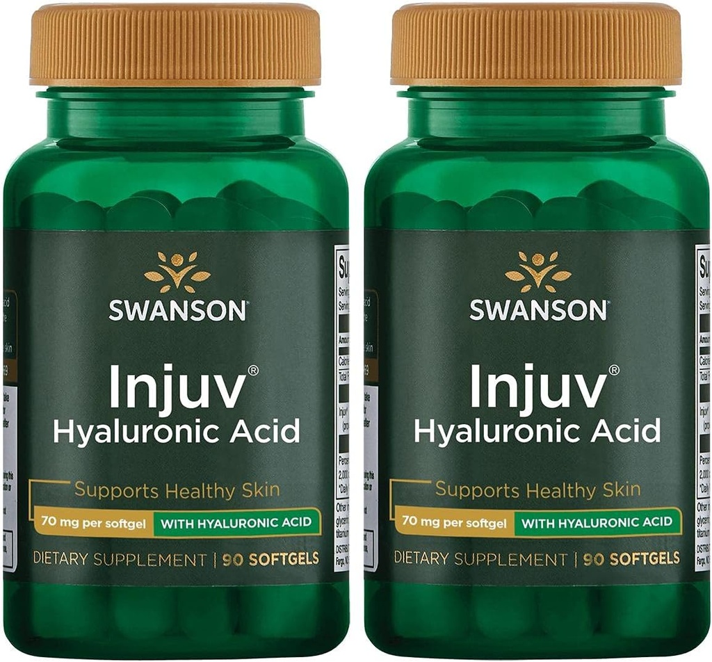 Swanson Injuv - Support Natural Skin Moilect Retention - (90 Softgels, 140mg Setiap) 2 Pack