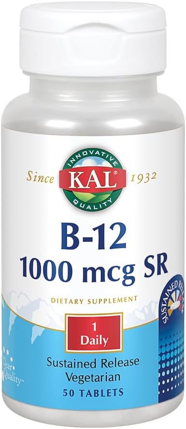KAL B-12 1000 mcg Dihentikan Rilis Alasan124; Metabolisme Sehat, Energi, Nerve & Red Blood Dukungan 124; Vegetarian 124; Lab Diverifikasi 124; 50 Tablet