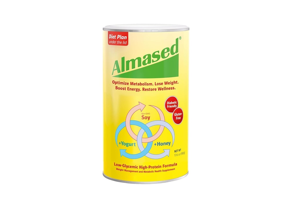 Almased Meal Replacement Shake - Lower- Glycemic High Plant Base Protein Pounder- Nuttrationary Weight Supplement - Original Flavor - 17.6 oz (Paket 3)