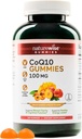 NaturreWise CoQ10 Gummies 100mg - Peach Mango Flavor - Suplemen Kesehatan & Antioksidant Activity - Pectined, Vegan, Soy dan Gluten Free, Non-GMO - 180 Count [3- Month Suppply]
