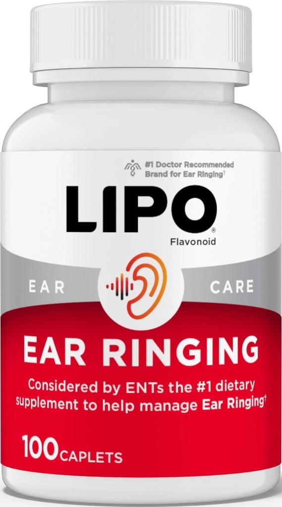 Lipo- Flavonoid Plus Tinnitus Relief - Doctor- Rekomendated for Ringing Ears - Clinically - Proven Lemon Bioflavonoid Complex dengan Vitamin C, B1, B2, B6, B12, & Calcium - 100 Caplets