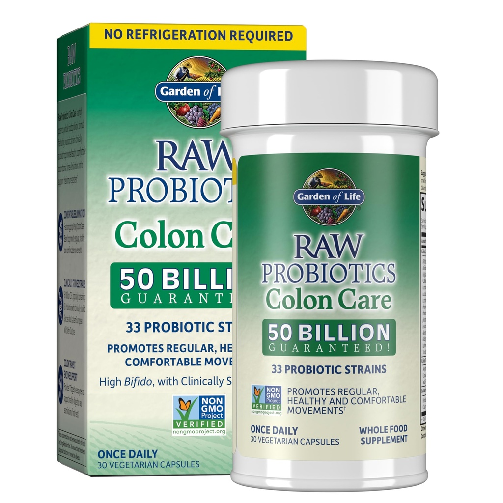 Garden of Life Propocalypse for Women and Men - Raw Progetic Colon Care 50 Milyar CFU dan Enzymes, Shelf Stable Once Daily Acighoculus Probiotic for Regularitas and Immune Health Support, 30 Capsules
