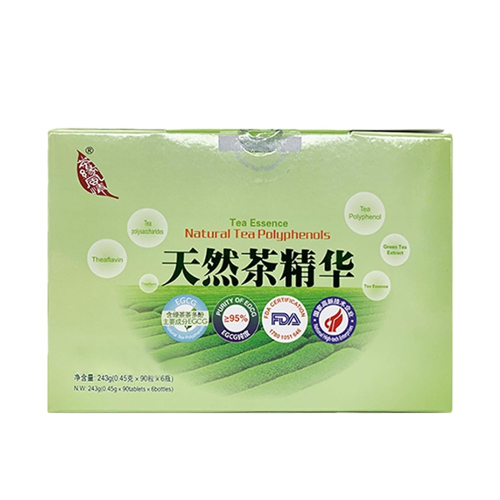 Green Tea Extract, New Tea Era, Natural Tea polyphenols Tablet, Tea Essence, 90tablet / bottle, 6bottles / box