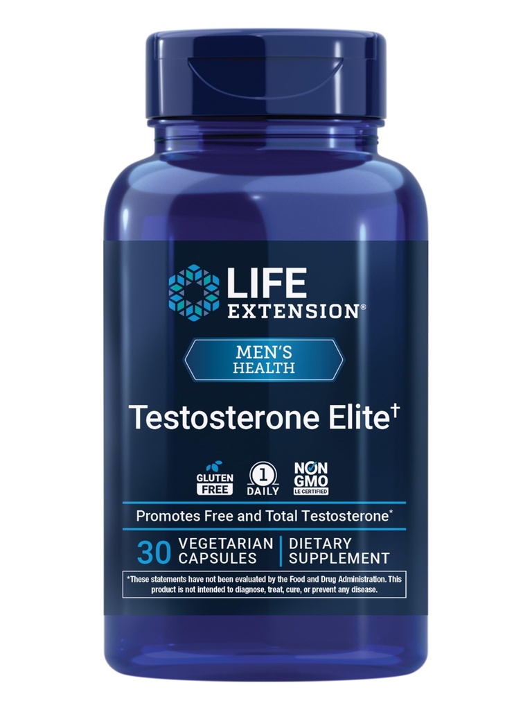 Ekstensi Hidup Testosteron Elite - Glutenon, GMO, Vegetarian - 30 Capsules