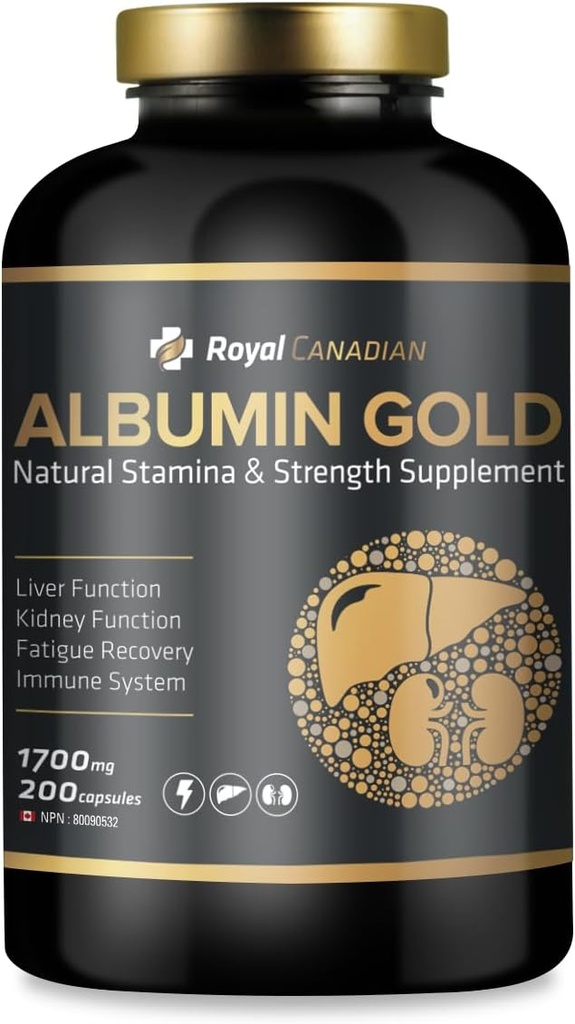 KARENA ROYAL CANADIAN Albumin Gold 1700mg 124; Fungsi Hati 124; Kidney Fungsi 124; Fatigue Recovery 124; Imune System (200 x 1700mg Capsules)