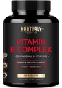 Vitamin B Kompleks - Berisi Semua Esensial B Vitamin - B1, B2, B3, B5, B6, B9, B12 dan Biotin - Super B Kompleks Vitamin untuk Energi, Imunitas dan Dukungan Mood - 90 Tablet