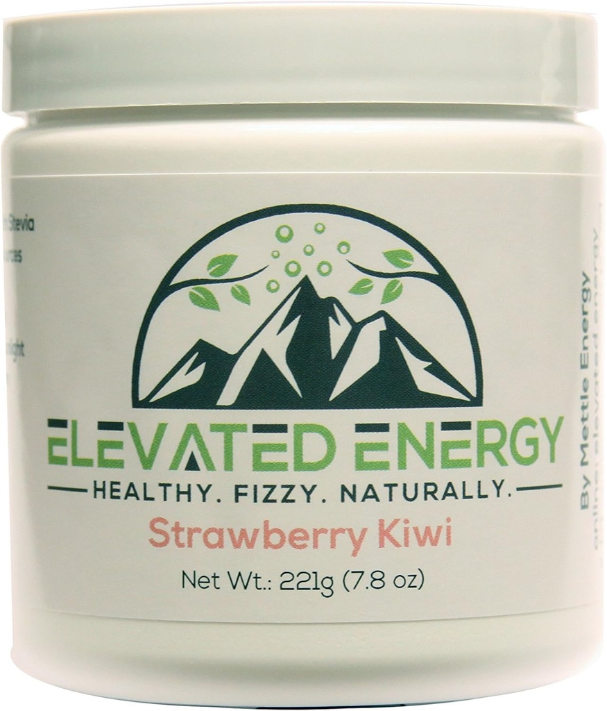 Powder Energi Sehat - Sustia & Natural Caffeine 124; mengangkat Energi Fizzy Drink Mix 126; Strawberry Kiwi 124; 30 Servis