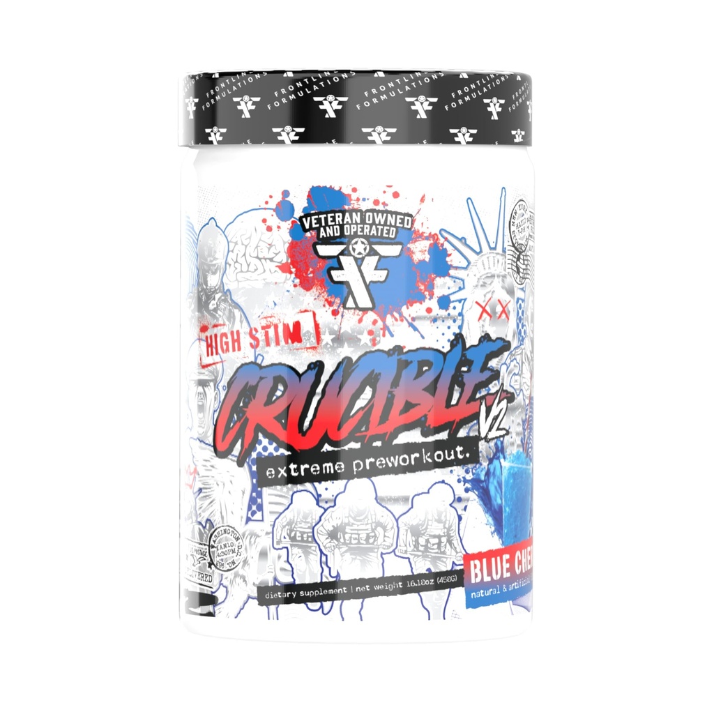Crucible Pre- Workout Powder, Explosive Workout, Laser Focus, High Stim, Amazing Flavor, Veteran Owned dan Operated (25 Pelayan, Blue Cherry Slushie)