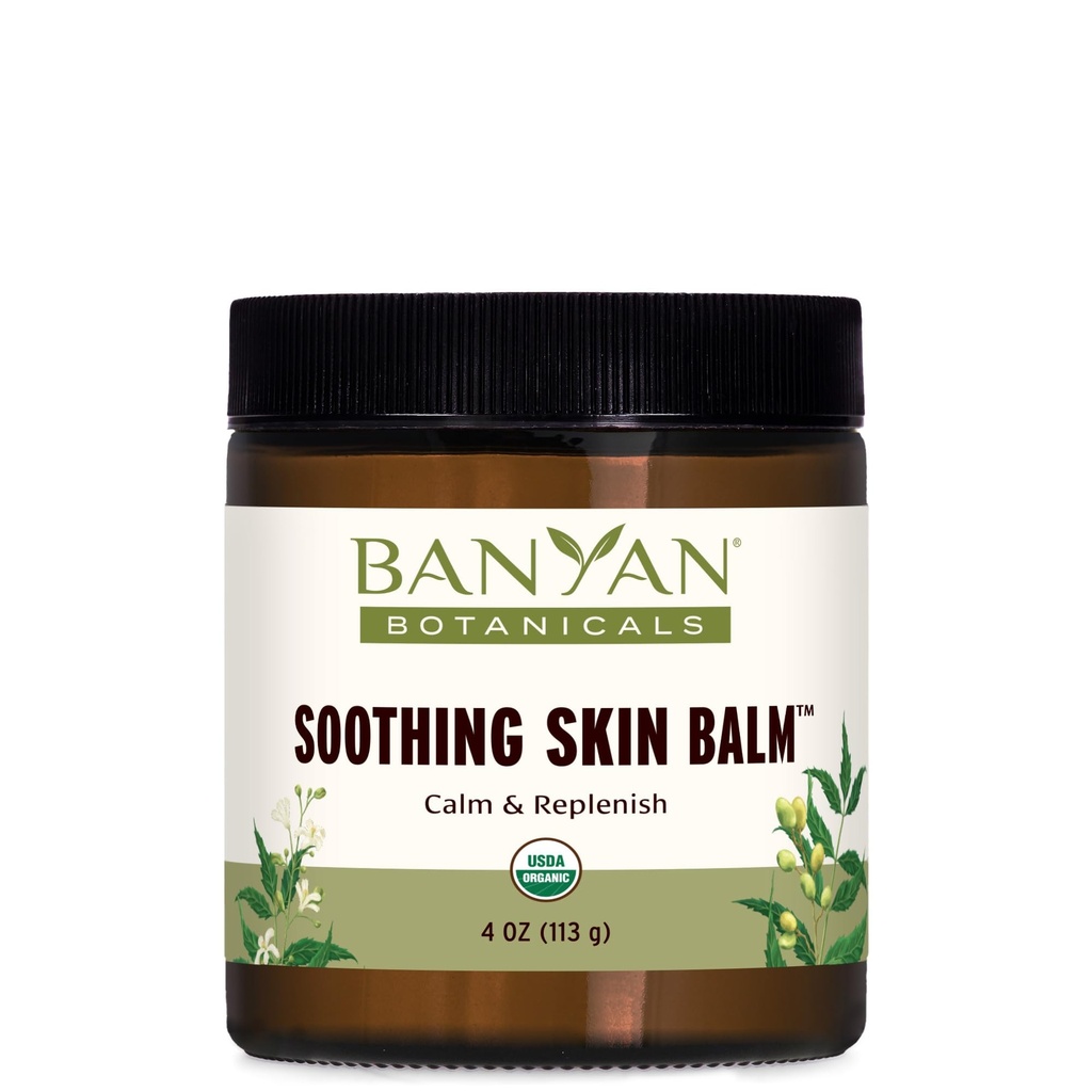 Banyan Botanicals Sooting Skin Balm - Organic Herkin Care Salve dengan Neem Leaf dan Vetiver - Cooling and Soothing Balm For Natural Skin Health - 4 oz - Non GMO Desurined Petroleum Free