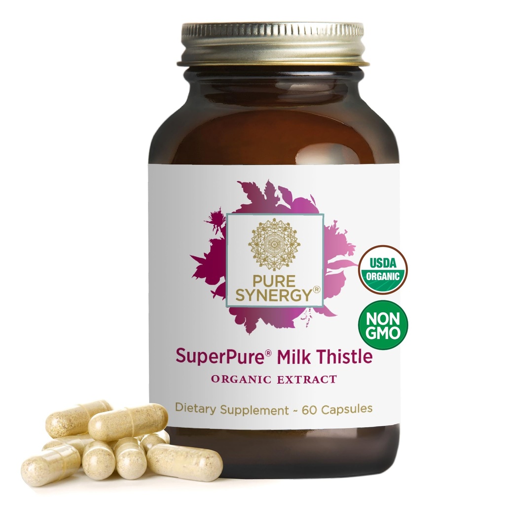 SYNERGY SuperPure Milk Thistle Extract 124; Liver Detox and Cleanse Suplement (60 Capsules)