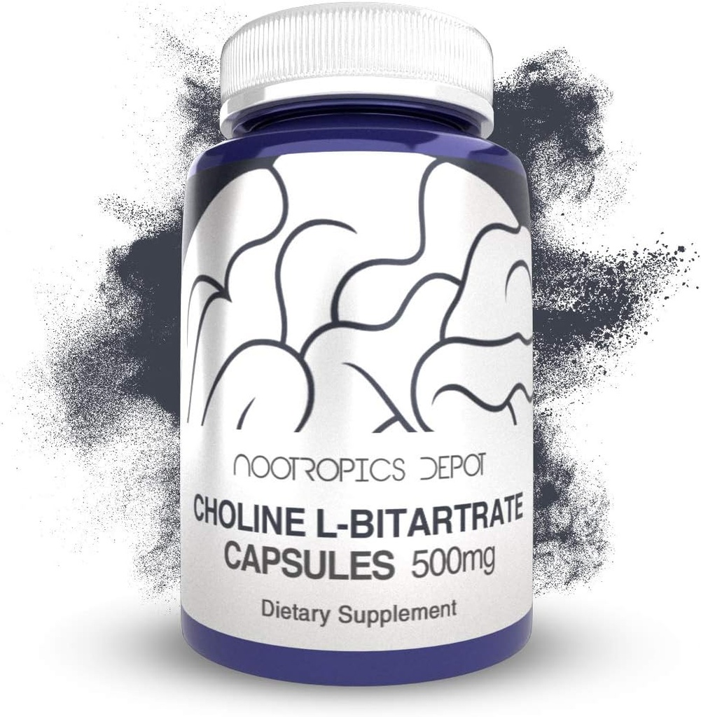 Choline L-Bitartork Capsules 500mg (180 Count) Arun 124; Choline Supplement £124; Dukungan Fungsi Kognitif, Performance Mental dan Endurance Fisik