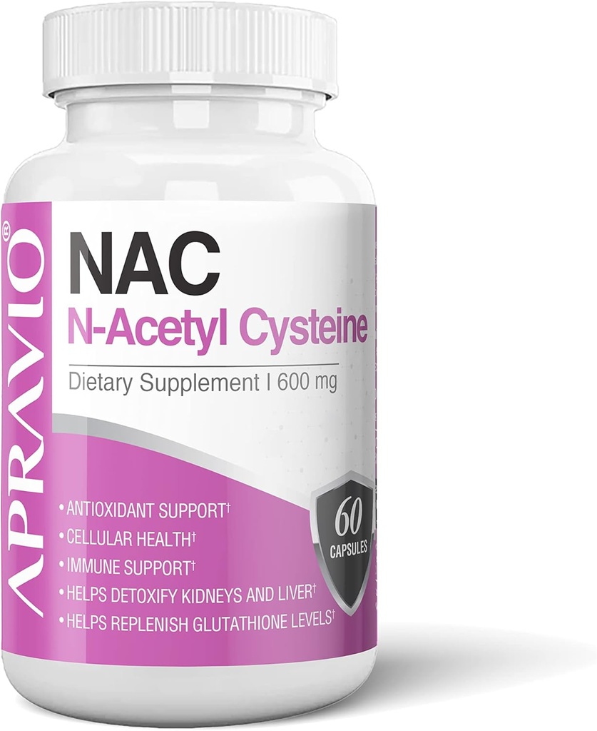 Tambahan NAC (N- Acetyl Cysteine) 600 mg, Dukungan Antioksidant, Dukungan Imune, Ginjal & Hati Kesehatan, 60 Kapsul