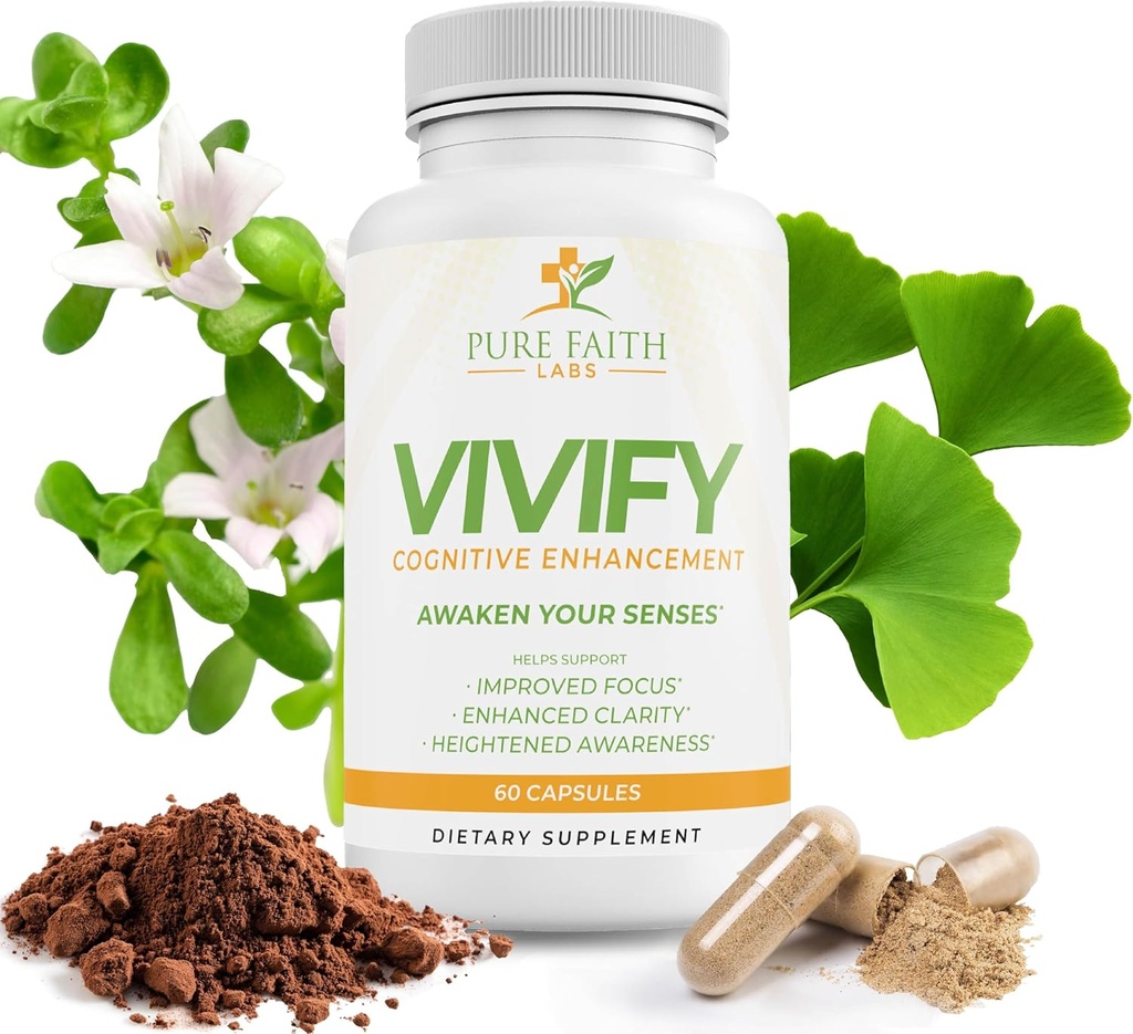 Vivify Brain Booster 124; Fokus pada Iman dan Keluarga Anda 124; Boost Energy dan Overall Kesehatan (Persediaan 1 Bulan, 60ct)