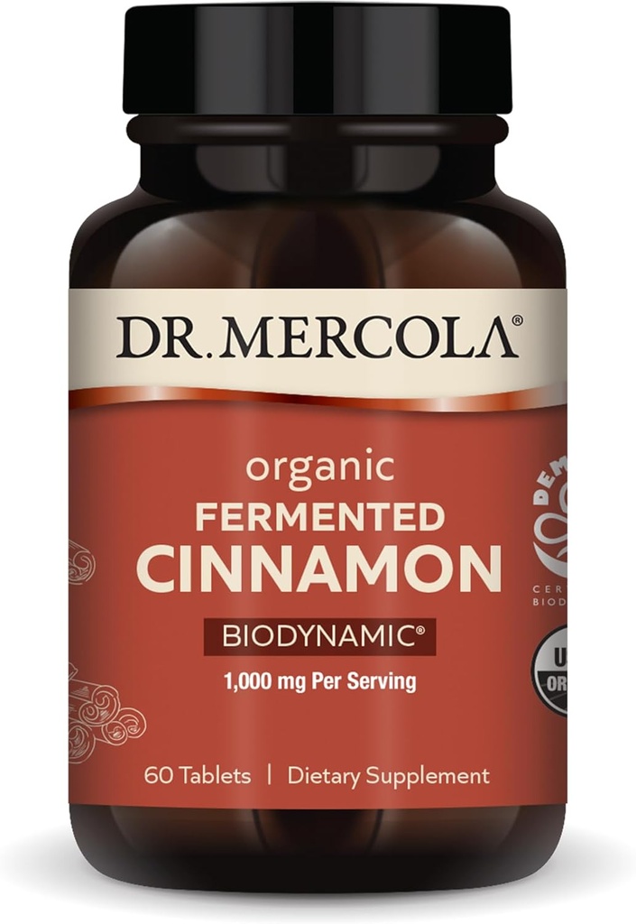 Cinnamon Seram Organik Mercola - Mendukung Kesehatan Metabolik - Tinggi - Ekstrak Cinnamon Flavonoid - USDA Organik, Non- GMO, Bebas & Soy - 90 Tablet