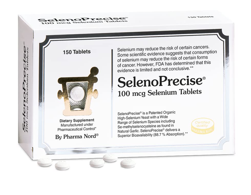 Pharma Nord Selenium 100 mcg 124; SelenoPrecise 124; Thyroid Support, Immune System, Antioksidant Protection & Heart Health 124; Dijamin 88.7% Absorpsi 124; 150 Tablet