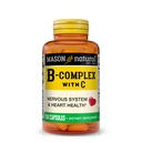 MASON NATURAL B- Complex with Vitamin C - Nervous System & Heart Health Support - 100 Capsules