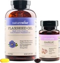 Naturrewise Organic Flaxseed Oil Max 720mg ALA 124; Potency Tinggi Flax Oil Omega 3 Odorlic Softgeels 1500mg Dukung Teeth & Imune System Health