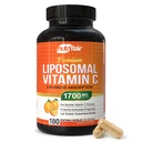 NutriFlair Lipomatal Vitamin C 1700mg, 180 Capsules - Absorpsi tinggi, Soluble Fat VIT C, Biovavability Higher System Ammune Support & Collagen Booster, Non-GMO, Vegan Pills