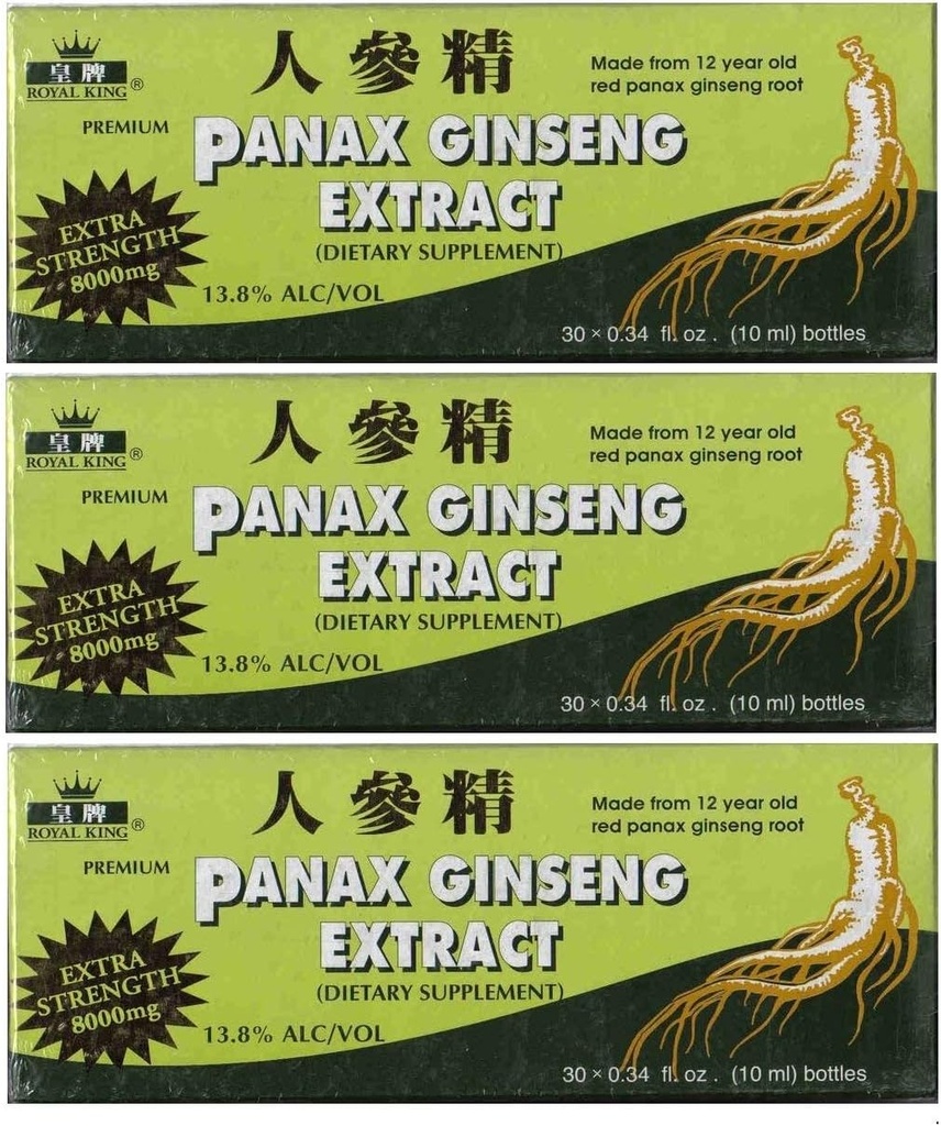 Royal King Panax Ginseng Ekstrak dengan Alkohol 8000 mg 30 Vial (3 Kotak)