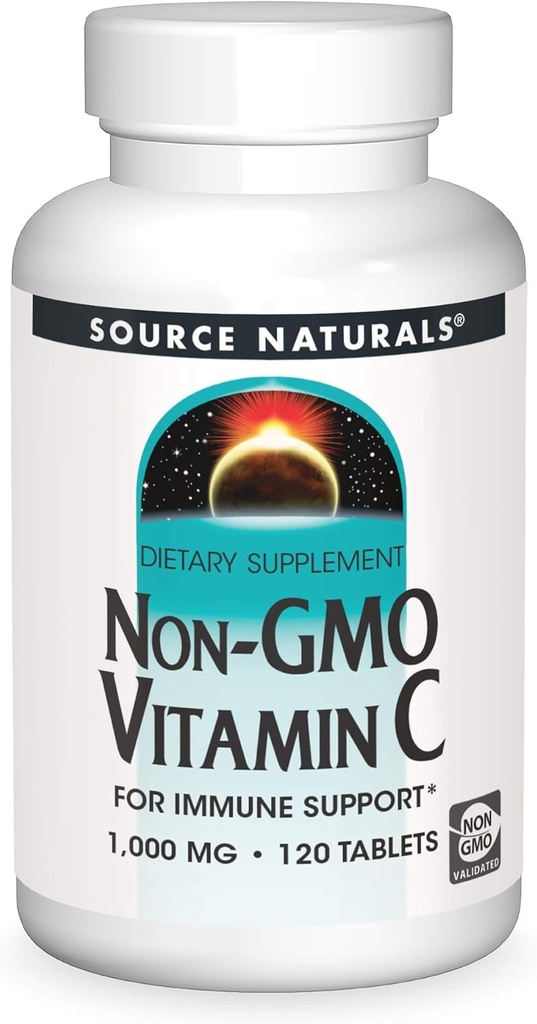 SOURCE NATURALS Non- GMO Vitamin C Tablet, 120 Cacah