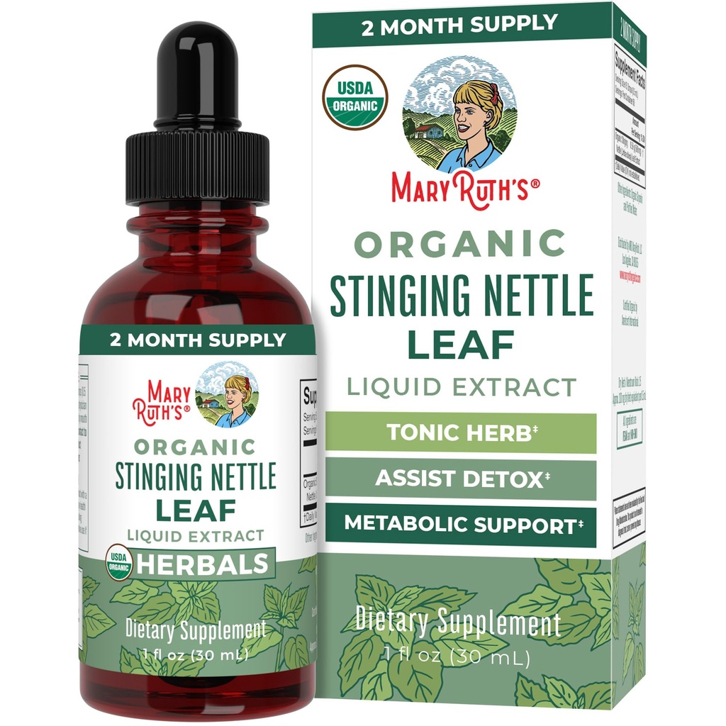 MaryRuth Organics Stinging Nettle Leaf Extract 124; Detox Suplement Herbal Drops 12.4; USDA Organic 124; Vegan 124; Non- GMO 124; Gluten Free Alag4; 1 Fluid Oz