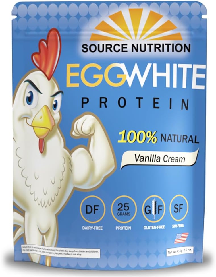 TradeKing 1 lb Egg Protein Powder by Source Nutrition - 25 Grams Protein, Build Lean Muscle, Dairy Free - Vanilla Cream