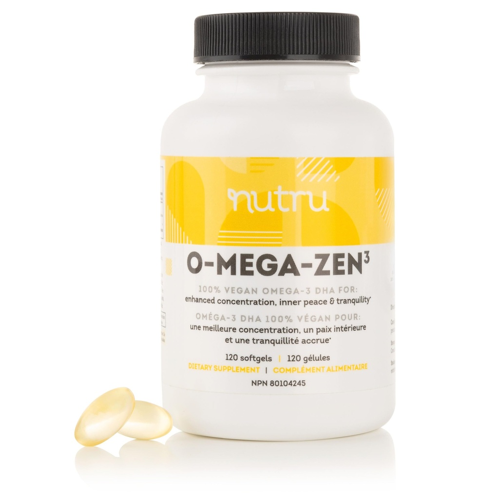 O-Mega- Zen3 Vegan Omega 3 DHA Suplement - 400 mg DHA Estious Acids - Carrageenan Free - Premium Algal Based Fish Oil Alternatif Suplemen - 120 Softgeels