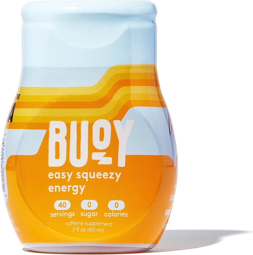 Buoy Energy Electrolite Drops 12.4; 40 Servis: 124; Caffeine from Green Tea Extract + L-Theanine The4; Jitter--Free Focus 124; Great for Tea, Shakes, Juice, & Beer 124; Your Daily Hydration & Energy Supplemen