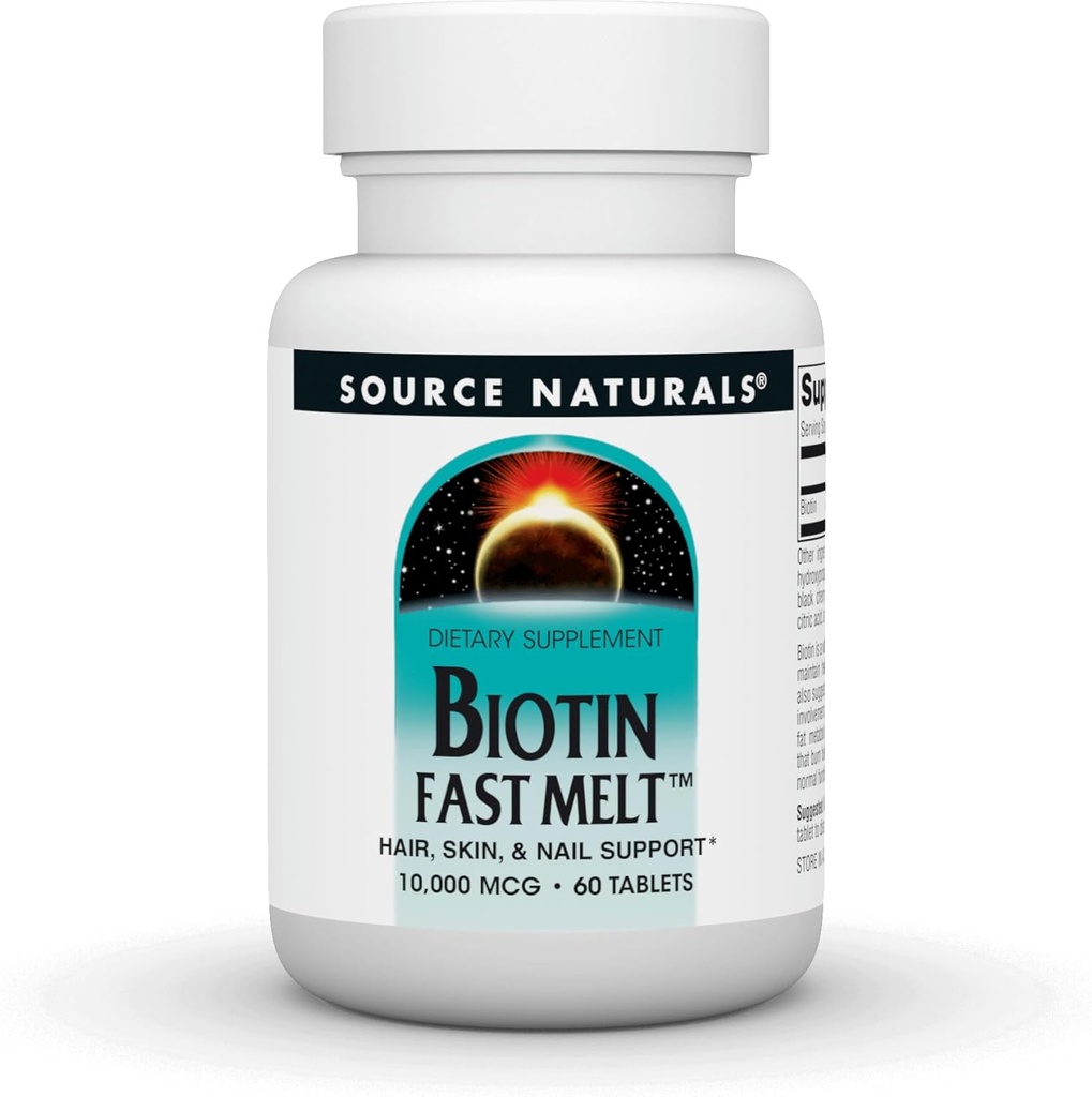 Sumber Biotin Fast Melt, Hair Skin and Nail Support *, 10.000 mg - 60 Fast Melt Tablets