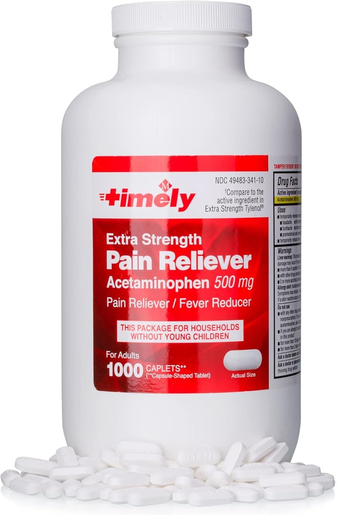 Seringkali Acetaminopren 500 MG Tablet 1000 - Ekstra Kekuatan Penahan Rasa Sakit - dibandingkan dengan bahan aktif dalam Ekstra Kekuatan Tylenol - Menstrual Rimps, Demam Reducer, Minor Pain of Arthritis