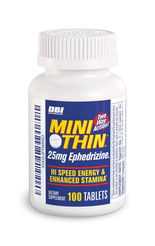 Mini Thin - Two-Way - Energy Kapsul Formulasi dengan Caffeine dan Ephedrizine - 100 Kapsul