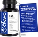 NAD + Tambahan untuk Men 1000mg, NAD + dengan Resveratrol, CoQ10, L- Citrulline Root & Maca - Energi Sel, Penuaan Kesehatan, Antioksidant, Nitric Oxide Prostate Kesehatan untuk Pria - 60 Capsules