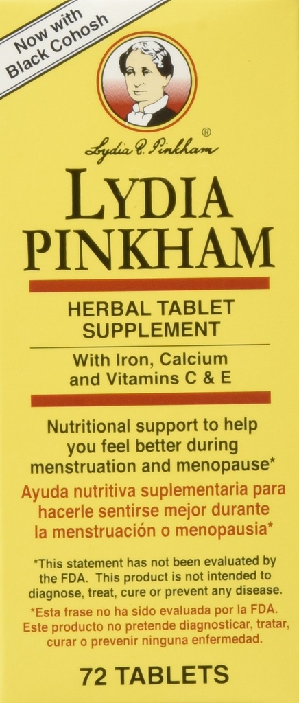 Lydia Pinkham Herbal Tambahan Tablet untuk Menstruasi dan Menopause Dukungan, 72 Cacah