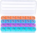 Zoksi Monthly Pill Organizer 28 Hari 1 Waktu 1 Hari, Large 4 Minggu Kontainer Pill Box, Kasus Satu Bulan Pill, Travel Medicine Organizer Monthly, Portable Pill Container untuk Vitamin dan Meds