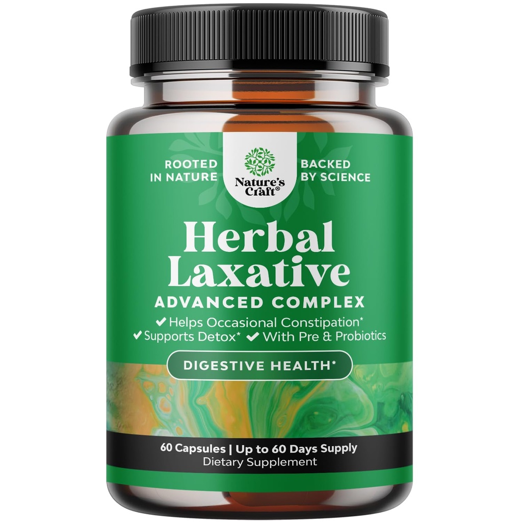 Herbal Laxative Capsules with Progities - Natural Laxatives for Constipation with Senna Leaf, Psyllium, Aloe Vera - Colon Cleanse for Women