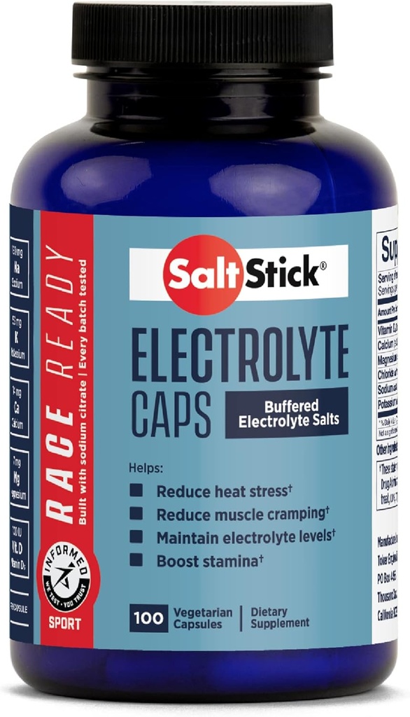 SaltStick Race Ready Electrolite Capsules 124; Inforted Sport Ceracted Electrolite 126; Salt Dolls / Tablets for Running 124; Sports Nuttraction Hydration, Helling Reduce Muscle Cramps 124; 100 Capsules