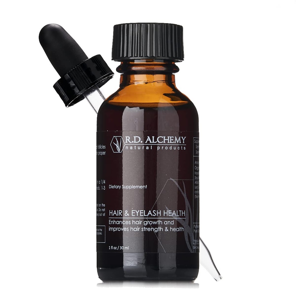 RD Alchemy - 100% Natural & Organic Hood & Eye Lash Extract - Enhance Hair Growth, Health, & Shine while Reaving Split Ends, Greying, and Hair Loss - Lengthen Eye Lashes