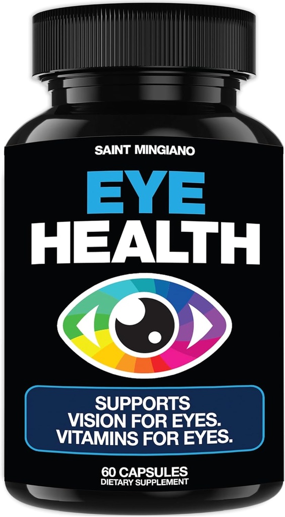 Layanan Mata & Vision Vitamin Suplemen 60 Kapsul - Mendukung Strain Eye, Dry Eyes, dan Vision Health - Mendukung Vision, Ocular dan Macau Kesehatan - 14 Ingrediens Aktif, Lutein.