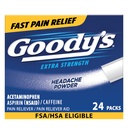 Goody 's Headache powder Extra Strength Pain Relief, Triple Action Headache Relief with Aspirin, Acetaminophen & Caffeine, 24 Count