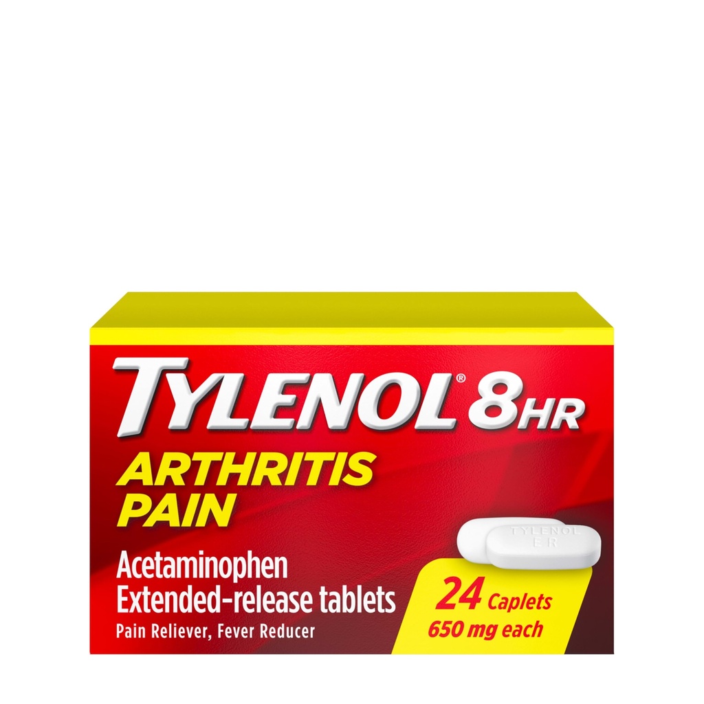 TYLENOL Arthritis Pain Caplets Push & Turn Cap 24 ea (Paket 3)