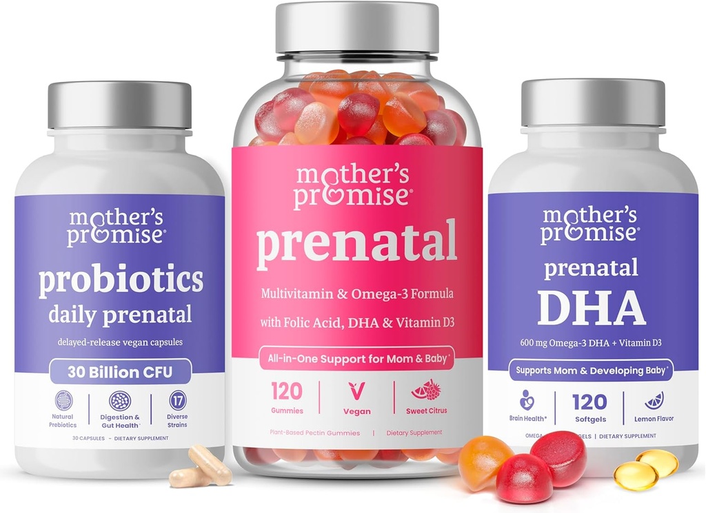 Ibu Promatal Prenatal Vitamin Gummies + Prenatal DHA & Prenatal Progories Bundle