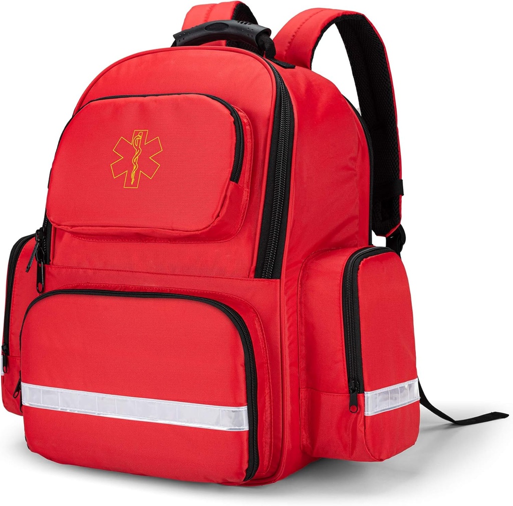 Trunab Pertama Responder Bag Trauma Backpack Kosong, Medis Kas Penjarahan Tas untuk EMT, EMS, Polisi, Pemadam Kebakaran, Petugas Keselamatan - Dipatenkan Tanda Merah