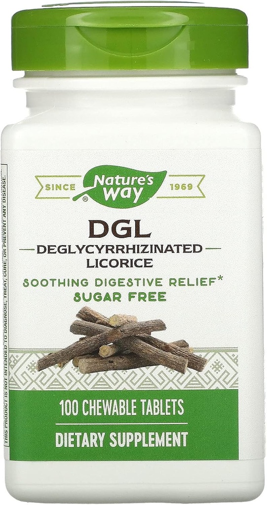 Nature 's Way, DGL (Without Fraktosa), 100 Tablet Chewable