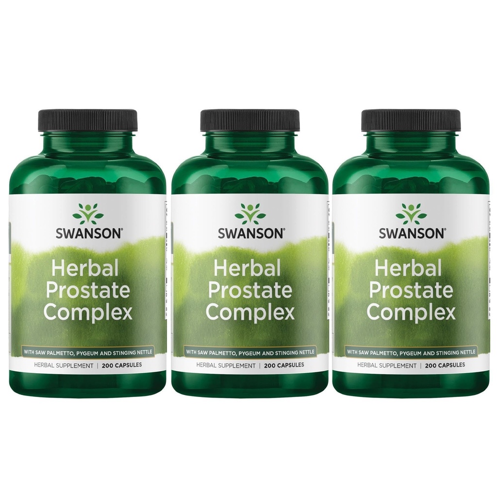 Swanson Herbal Prostate Complex - Men 's Suplement - Features Pygeum, Saw Palmetto & Stinging Nettle - (200 Kapsul) (3 Pack)