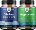 Bundle of Complete Eye Health Supplement for Adustles Dry Eyes Pressure and Blue Light Protection and High Absorpsi Magnesium Complex Supplemen Attable and Mood Support