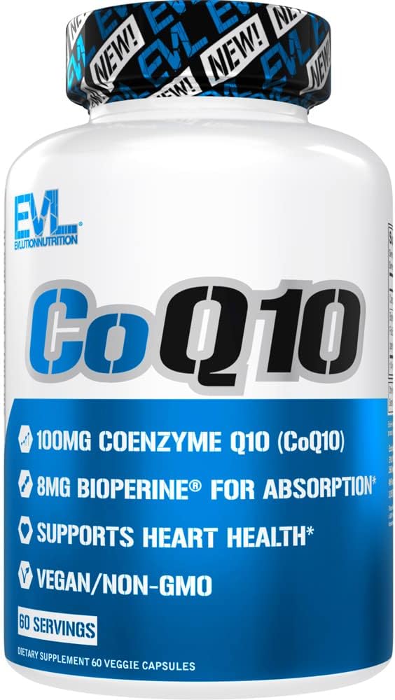 EVL High Absorpsi CoQ10 100mg - Advanced Antioksidant Coenzim Q10 Suplemen untuk Kesehatan Brain Dukungan Produksi Energi dan Penuaan Kesehatan - CoQ10 dengan Tambahan Kesehatan Bioperin