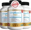 Dry Eye 3 Gold Omega 3 Krill Oil Extra Kekuatan, 60 Softgels, Dry Eye Dukungan, Non-GMO, Gluten Free, Sugar Free (3)
