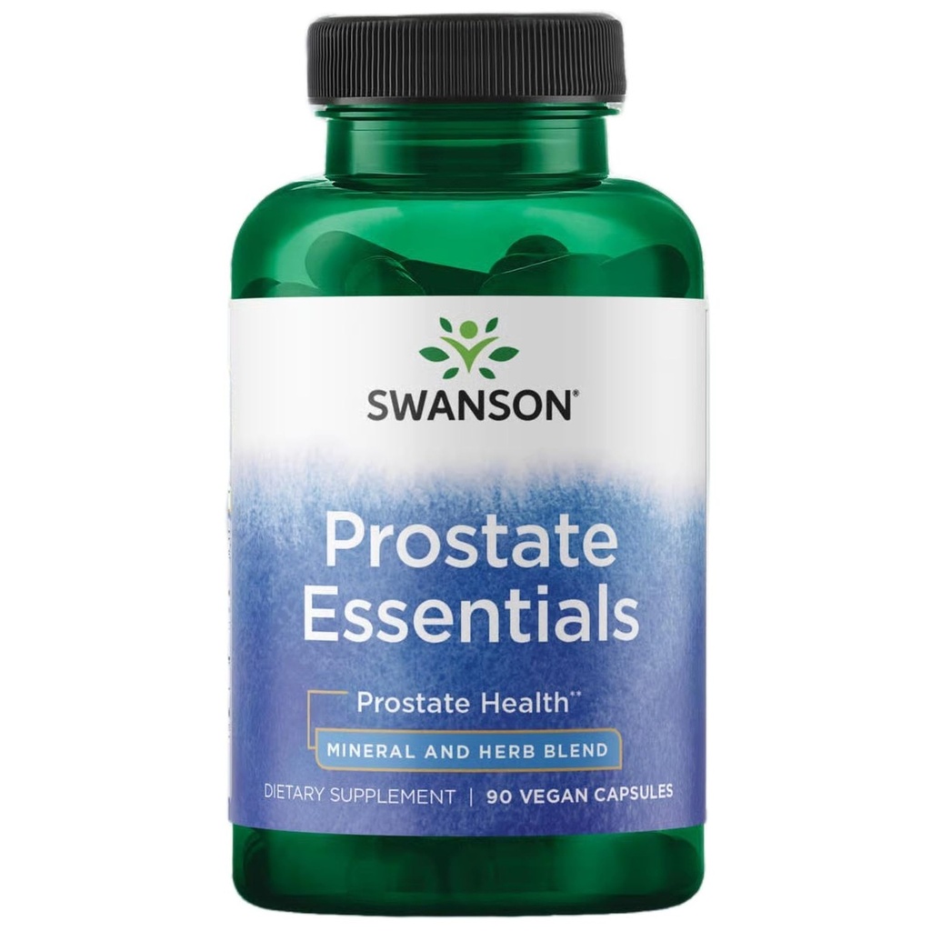 Swanson Prostate Essentials - Mineral dan Herbal Suplemen Promoting Prostat Health Support - Zinc dan Saw Palmetto Formula Aiding Urinary Track Flack and Bladder Control - (90 Veggie Capsules) 1 Pack