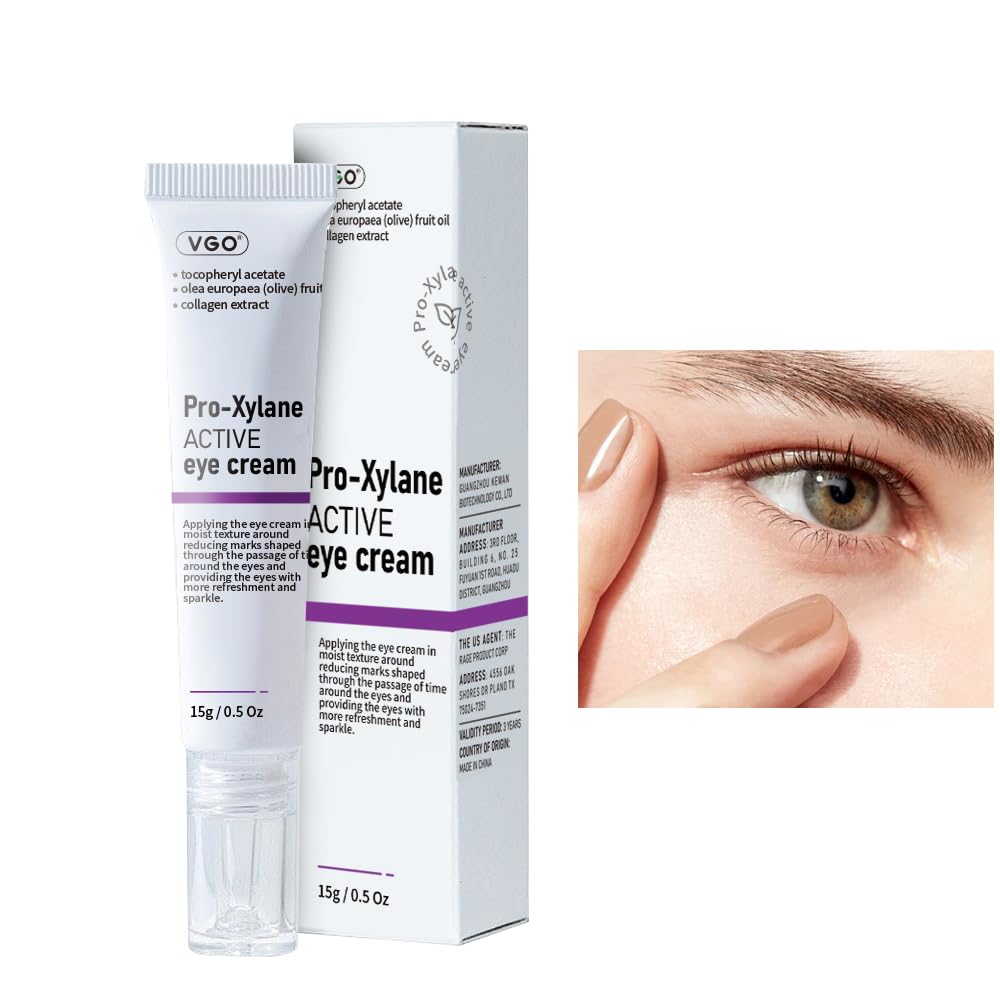 VGO Eye Cream 2% Pro-Xylane Eye Repair Cream for Dark Circles & Puffiniss Under Eyes, Pro Xylane + 6D Hyaluronic Acid to Firm Skin, Reduce Wrinkles, Fine Lines, 15g / 0.5 Oz
